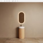 OAK Solidwood Fluted Craved Floor standing vanity