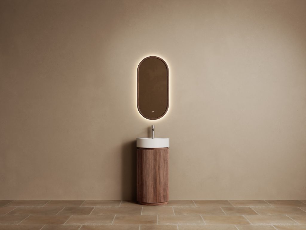 Walnut Solid Wood Floor Standing Vanity
