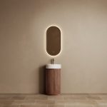 Walnut Solid Wood Floor Standing Vanity